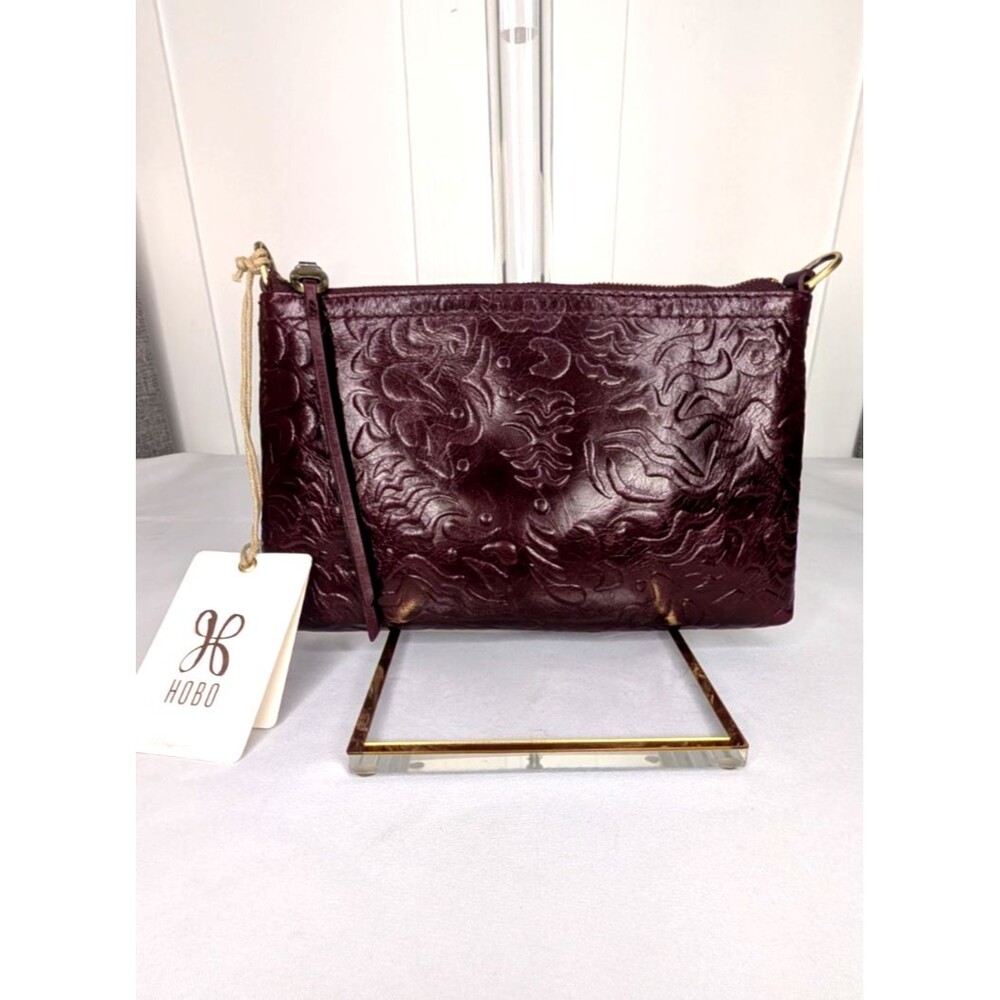 Hobo Darcy 3-Way Crossbody - Merlot, Embossed, Genuine Leather, NWT, Rare!